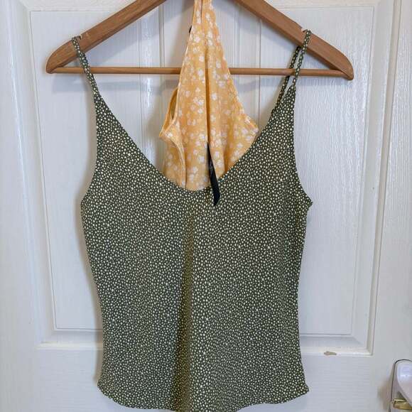 Abercrombie & Fitch Tops - 2 Pc Floral & Polka Dot Cami Tank Top Bundle Women’s Small Yellow & Green NWT